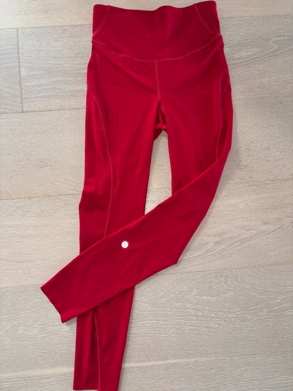 Red Lululemon High-Waist Athletic Leggings